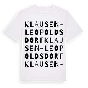 Klausen-Leopoldsdorf ordlek t-shirt – ekologisk bomull t-shirt från Pinshirt
