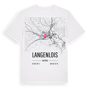Langenlois karta t-shirt – ekologisk bomull t-shirt från Pinshirt