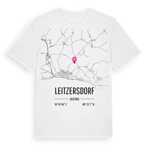 Leitzersdorf karta t-shirt – ekologisk bomull t-shirt från Pinshirt