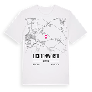 Lichtenwörth karta t-shirt – ekologisk bomull t-shirt från Pinshirt