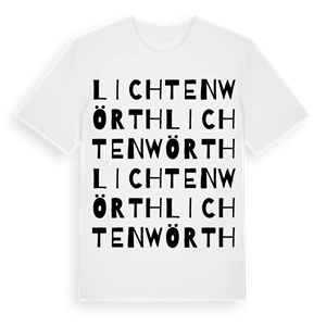 Lichtenwörth ordlek t-shirt – ekologisk bomull t-shirt från Pinshirt