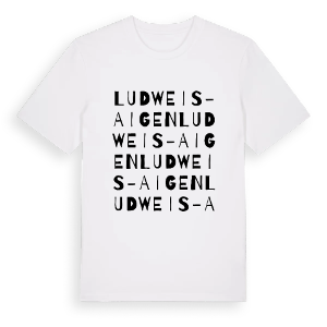 Ludweis-Aigen ordlek t-shirt – ekologisk bomull t-shirt från Pinshirt
