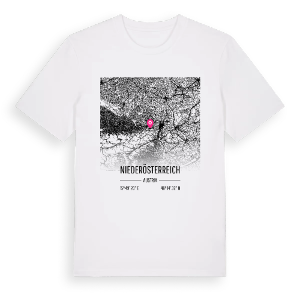Niederösterreich karta t-shirt – ekologisk bomull t-shirt från Pinshirt