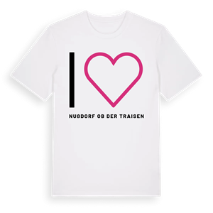 Jag älskar Nußdorf ob der Traisen t-shirt stort tryck – ekologisk bomull t-shirt från Pinshirt