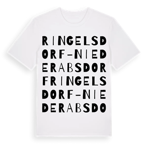 Ringelsdorf-Niederabsdorf ordlek t-shirt – ekologisk bomull t-shirt från Pinshirt