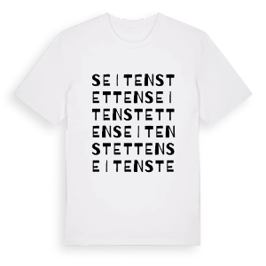 Seitenstetten ordlek t-shirt – ekologisk bomull t-shirt från Pinshirt