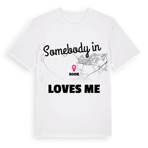 Någon i Sooß älskar mig t-shirt – ekologisk bomull t-shirt från Pinshirt