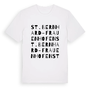 St. Bernhard-Frauenhofen ordlek t-shirt – ekologisk bomull t-shirt från Pinshirt