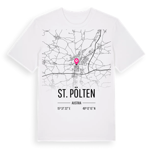 St. Pölten karta t-shirt – ekologisk bomull t-shirt från Pinshirt