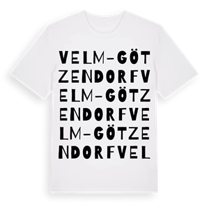 Velm-Götzendorf ordlek t-shirt – ekologisk bomull t-shirt från Pinshirt