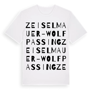 Zeiselmauer-Wolfpassing ordlek t-shirt – ekologisk bomull t-shirt från Pinshirt