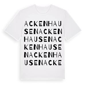 Ackenhausen ordlek t-shirt – ekologisk bomull t-shirt från Pinshirt
