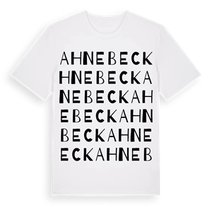 Ahnebeck ordlek t-shirt – ekologisk bomull t-shirt från Pinshirt