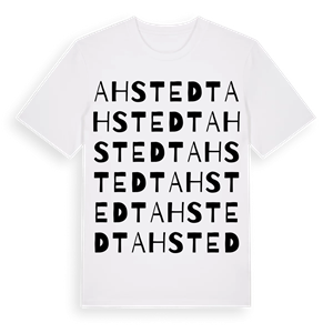 Ahstedt ordlek t-shirt – ekologisk bomull t-shirt från Pinshirt