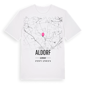 Aldorf karta t-shirt – ekologisk bomull t-shirt från Pinshirt