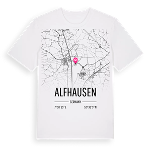 Alfhausen karta t-shirt – ekologisk bomull t-shirt från Pinshirt
