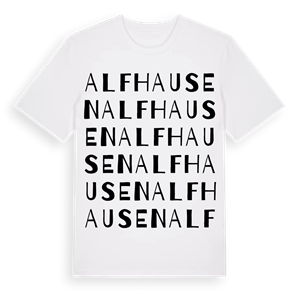 Alfhausen ordlek t-shirt – ekologisk bomull t-shirt från Pinshirt