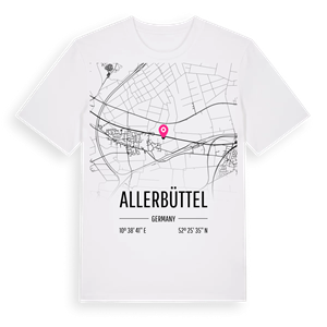 Allerbüttel karta t-shirt – ekologisk bomull t-shirt från Pinshirt