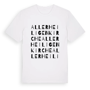 Allerheiligenkirche ordlek t-shirt – ekologisk bomull t-shirt från Pinshirt