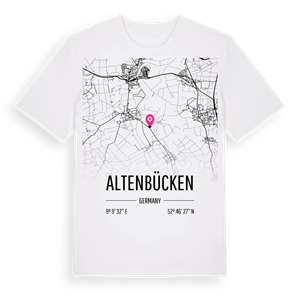 Altenbücken karta t-shirt – ekologisk bomull t-shirt från Pinshirt