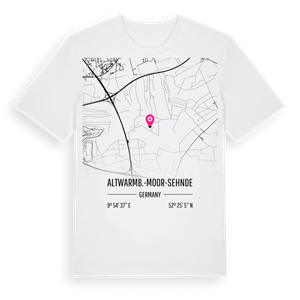 Altwarmb.-Moor-Sehnde karta t-shirt – ekologisk bomull t-shirt från Pinshirt
