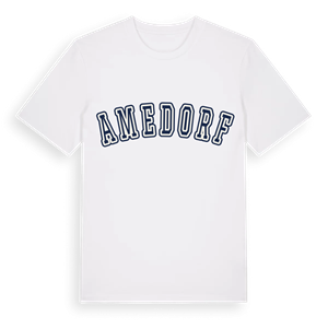 Amedorf college t-shirt – ekologisk bomull t-shirt från Pinshirt