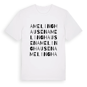 Amelinghausen ordlek t-shirt – ekologisk bomull t-shirt från Pinshirt