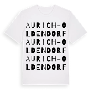Aurich-Oldendorf ordlek t-shirt – ekologisk bomull t-shirt från Pinshirt