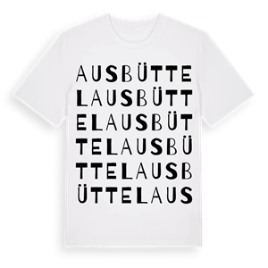 Ausbüttel ordlek t-shirt – ekologisk bomull t-shirt från Pinshirt