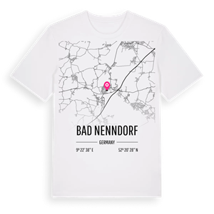 Bad Nenndorf karta t-shirt – ekologisk bomull t-shirt från Pinshirt