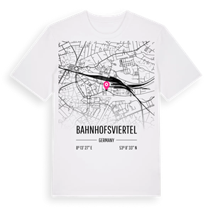Bahnhofsviertel karta t-shirt – ekologisk bomull t-shirt från Pinshirt
