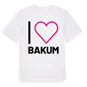 Jag älskar Bakum t-shirt stort tryck – ekologisk bomull t-shirt från Pinshirt