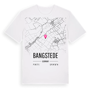 Bangstede karta t-shirt – ekologisk bomull t-shirt från Pinshirt
