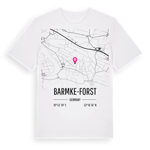 Barmke-Forst karta t-shirt – ekologisk bomull t-shirt från Pinshirt