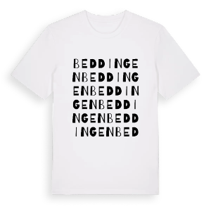 Beddingen ordlek t-shirt – ekologisk bomull t-shirt från Pinshirt