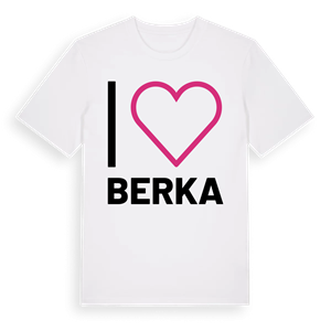 Jag älskar Berka t-shirt stort tryck – ekologisk bomull t-shirt från Pinshirt