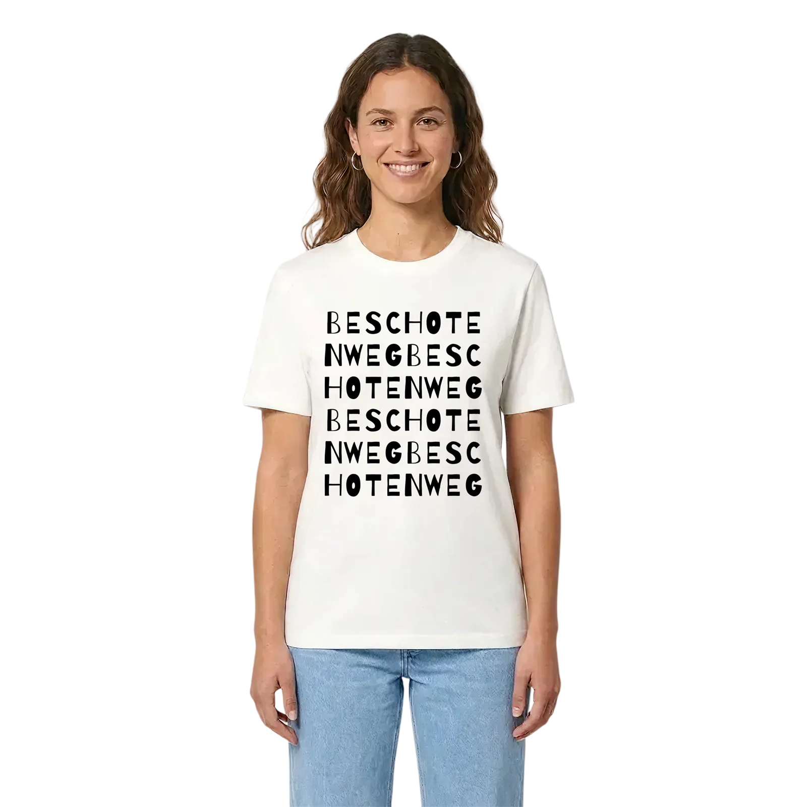 Beschotenweg ordlek t-shirt – White, i miljö