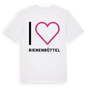 Jag älskar Bienenbüttel t-shirt stort tryck – ekologisk bomull t-shirt från Pinshirt