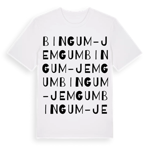 Bingum-Jemgum ordlek t-shirt – ekologisk bomull t-shirt från Pinshirt