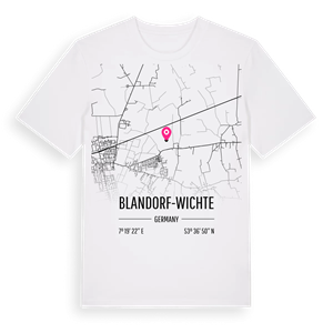 Blandorf-Wichte karta t-shirt – ekologisk bomull t-shirt från Pinshirt