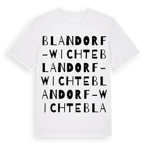 Blandorf-Wichte ordlek t-shirt – ekologisk bomull t-shirt från Pinshirt