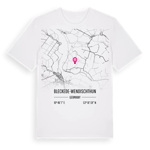 Bleckede-Wendischthun karta t-shirt – ekologisk bomull t-shirt från Pinshirt