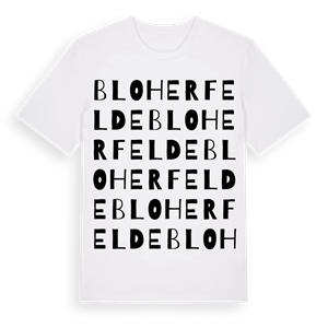 Bloherfelde ordlek t-shirt – ekologisk bomull t-shirt från Pinshirt