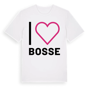 Jag älskar Bosse t-shirt stort tryck – ekologisk bomull t-shirt från Pinshirt