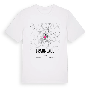 Braunlage karta t-shirt – ekologisk bomull t-shirt från Pinshirt
