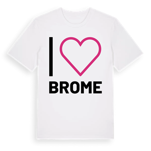 Jag älskar Brome t-shirt stort tryck – ekologisk bomull t-shirt från Pinshirt