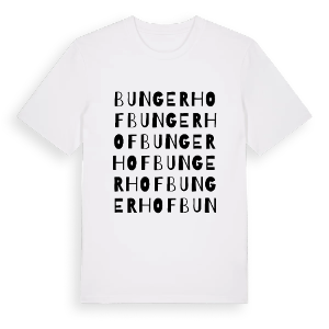 Bungerhof ordlek t-shirt – ekologisk bomull t-shirt från Pinshirt