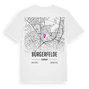 Bürgerfelde karta t-shirt – ekologisk bomull t-shirt från Pinshirt