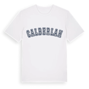 Calberlah college t-shirt – ekologisk bomull t-shirt från Pinshirt