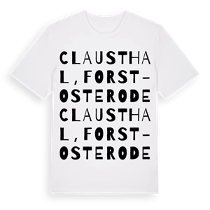 Clausthal, Forst-Osterode ordlek t-shirt – ekologisk bomull t-shirt från Pinshirt